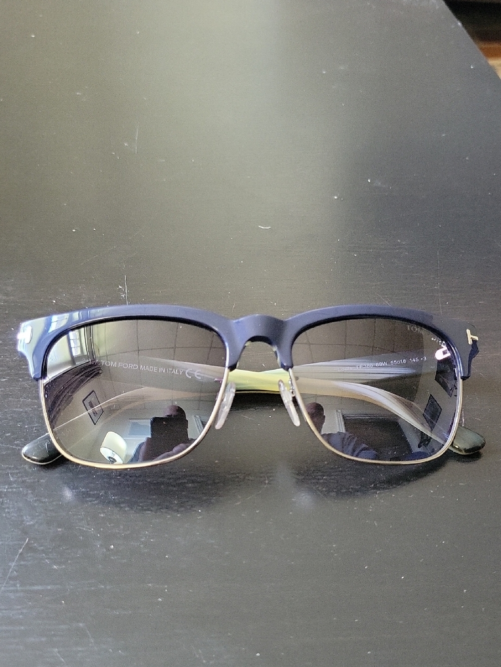 Tom Ford Blue & Gold Browline Sunglasses